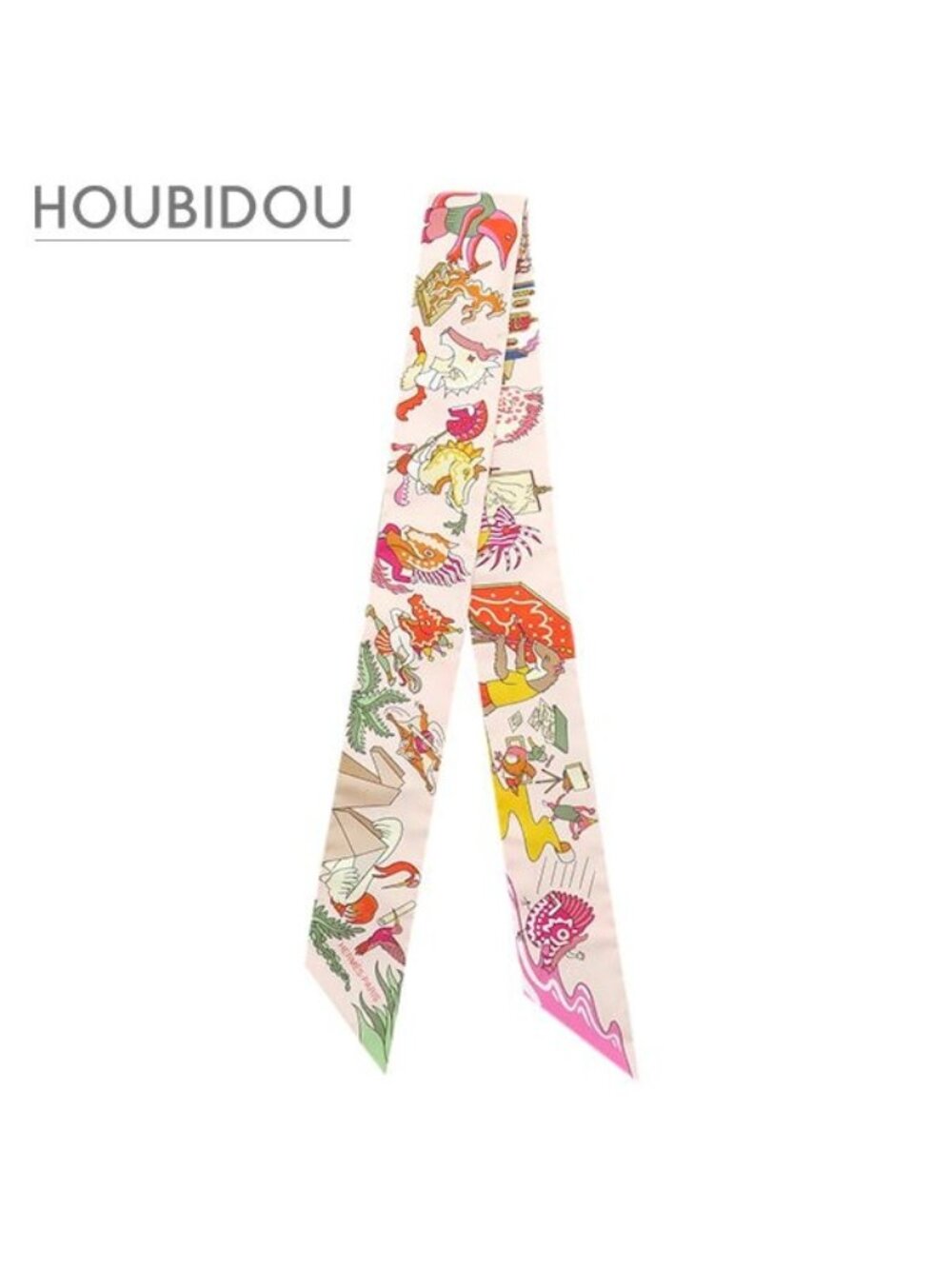 Hermes Scarf Twilly Silk Rose Narkle Vert Amande Multicolor Academia